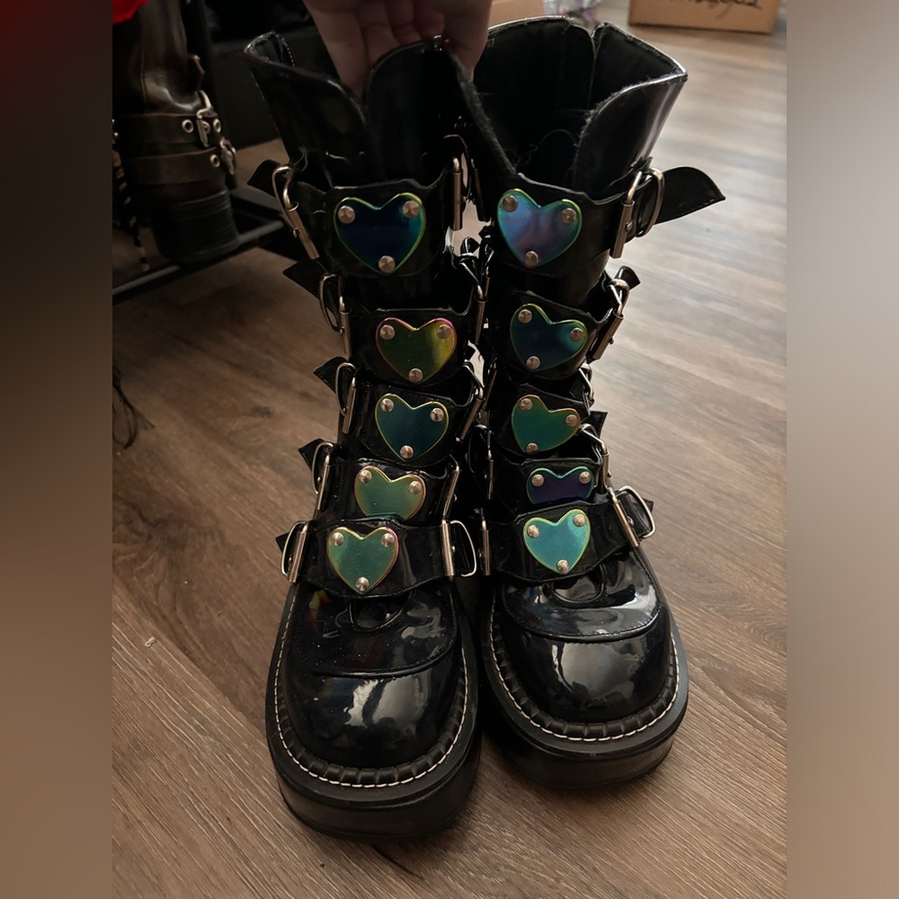 Demonic Emily 330 heart buckle holographic SOLD ELSEWHERE